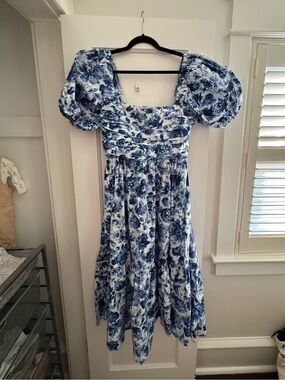 Abercrombie & Fitch Poplin Puff Sleeve Dress